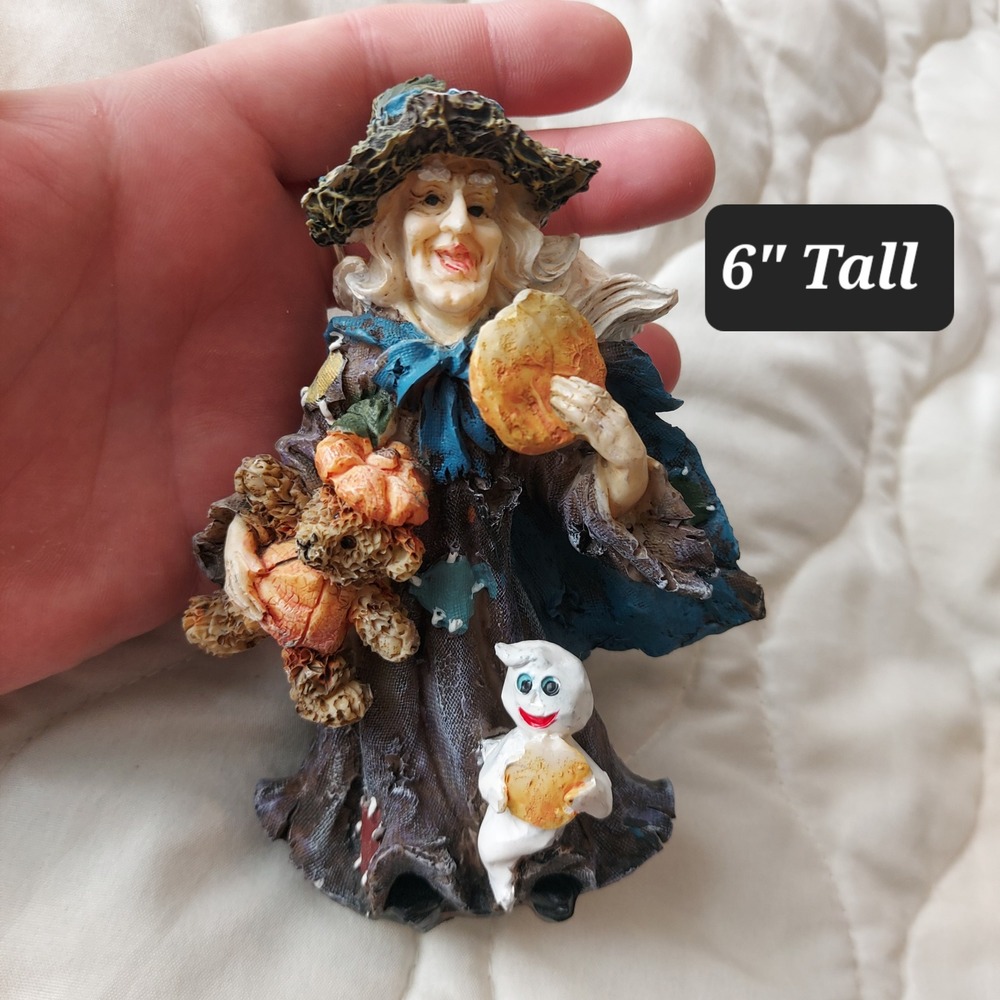 K's Collection Witty Witches Halloween Figurine Witch Ghost Teddy Bear 6 Inch - Picture 6 of 6